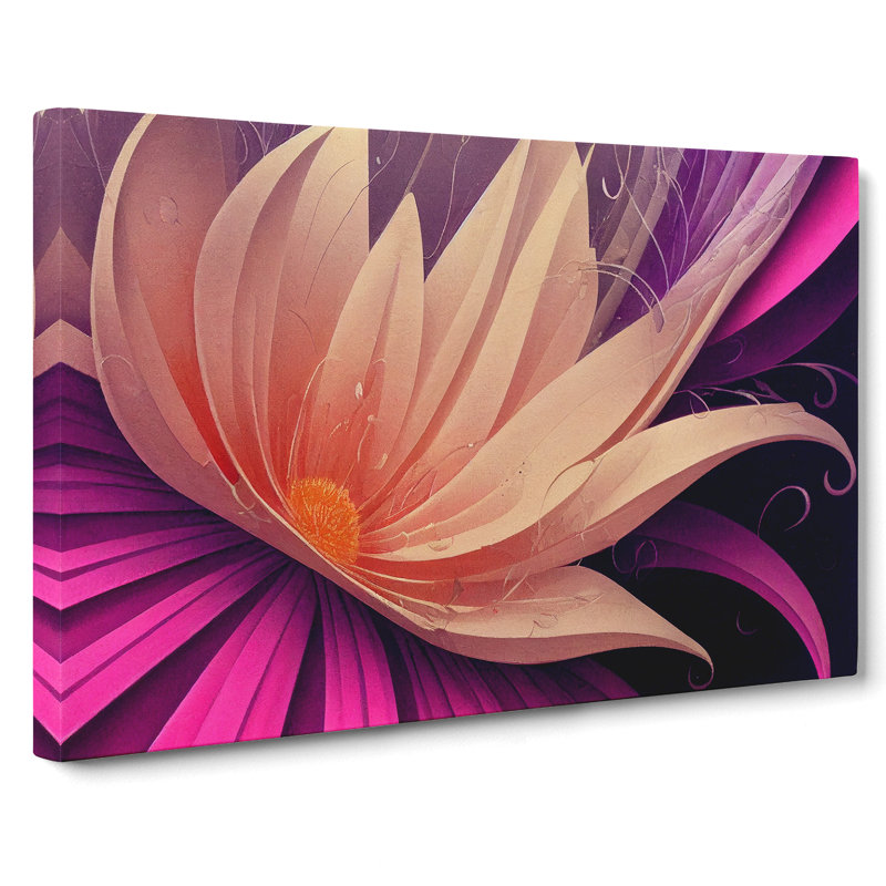 Positive Modern Flower - Wrapped Canvas Print, 35cm H x 50cm W x 3cm D