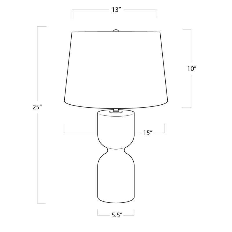 Joan Alabaster Table Lamp, 25" H x 15" W x 15" D