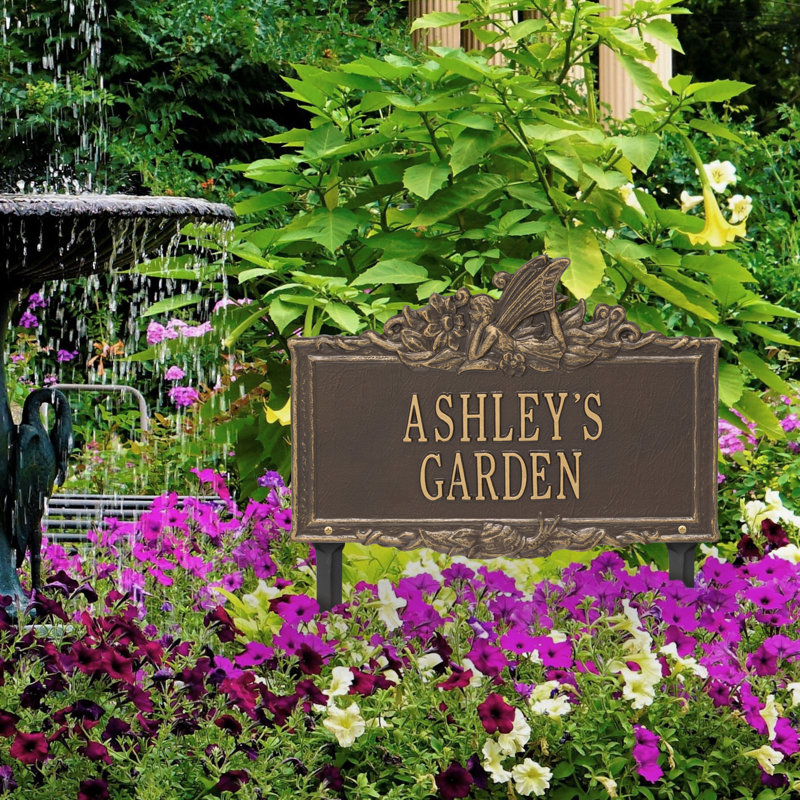 Fairy Personalized Garden Sign, Bronze/Gold, Yes