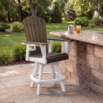 Fauteuil de comptoir pivotant blanc Kevin Adirondack
