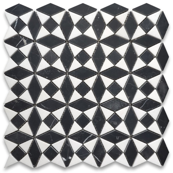 Random Sized Marble Grid Mosaic Wall & Floor Tile