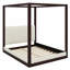 Lit à baldaquin contemporain en bois avec tête de lit tapissier-129768067-129768068