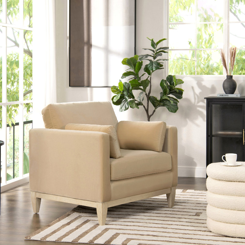 Chaise avec accoudoirs de ferme moderne Knox de 36 po Knox, Taupe
