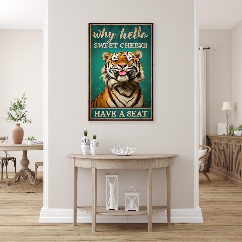 Tigre pourquoi bonjour douces joues, H 36 po x l 24 po x P 1,25 po