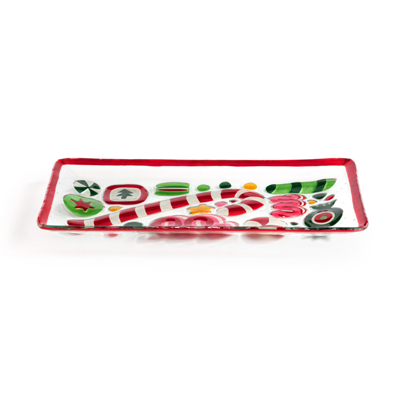 The Holiday Aisle® Dobbar Glass Platter