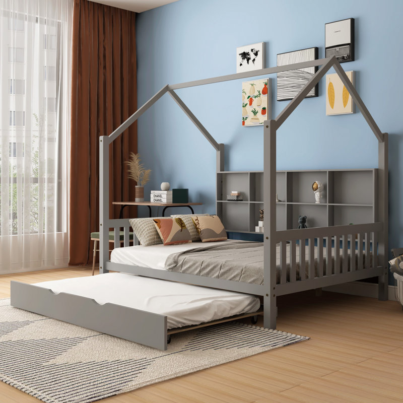 Lit de jour avec couchette Visalia, Double, gris