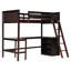 Lit mezzanine simple avec tablettes et bureau