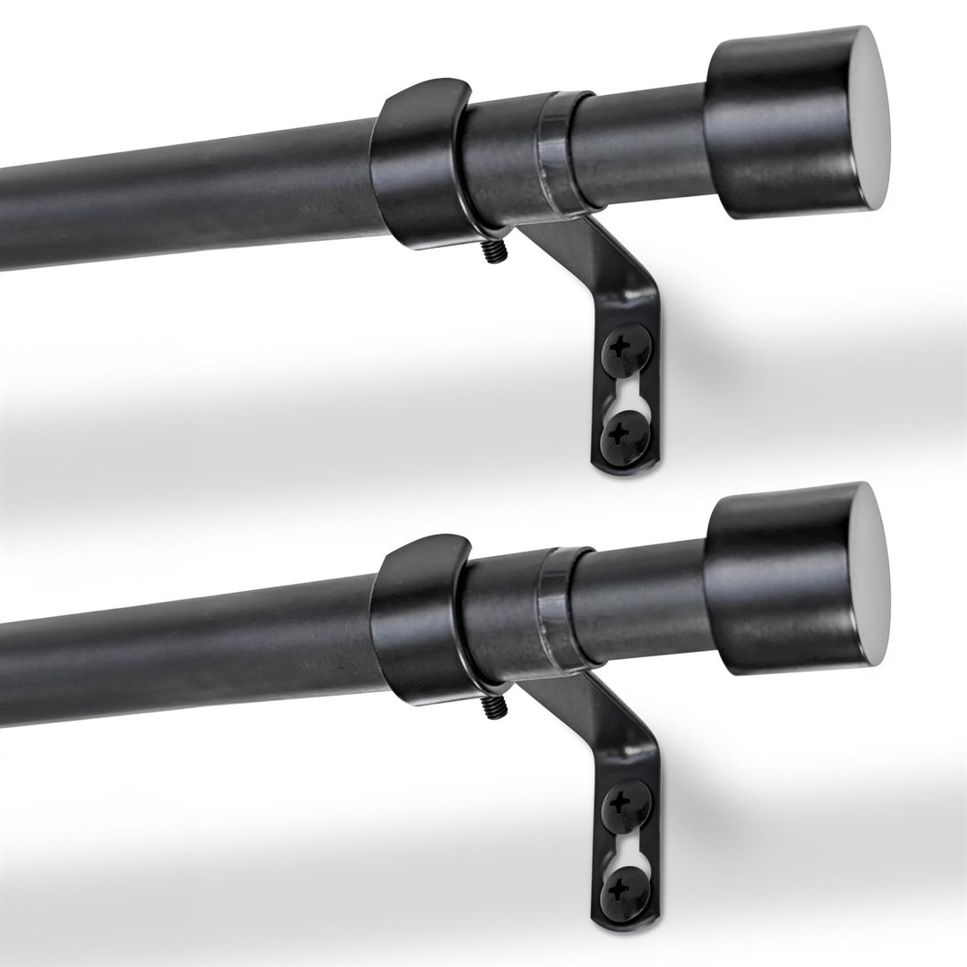 Harbour Housewares Extendable Metal Curtain Poles Kit - Pack of 2