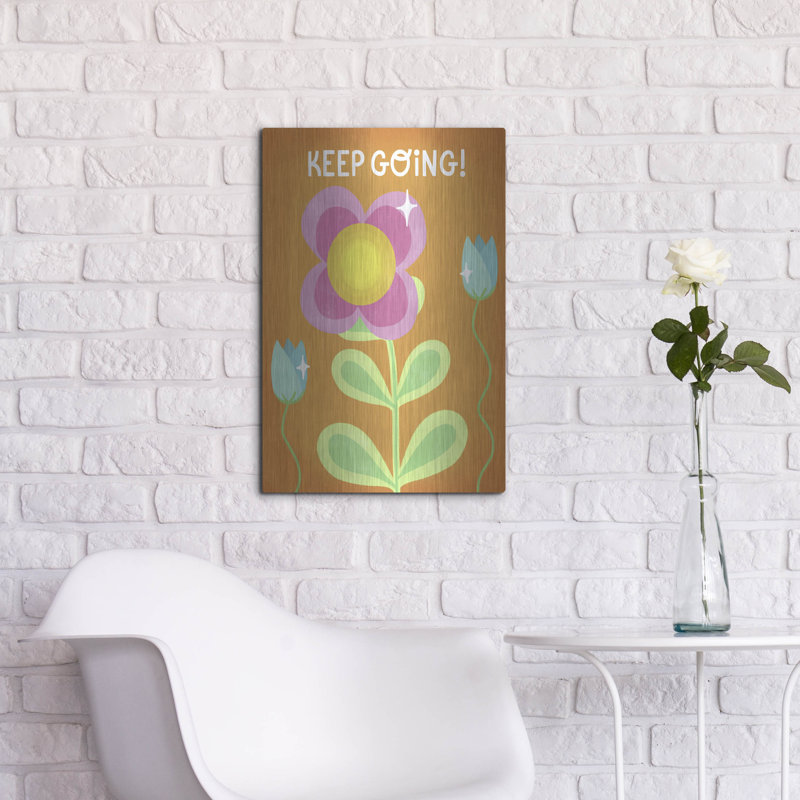  «Keep Going Flowers» par Club Daydream, art mural en métal, 16 po x 24 po