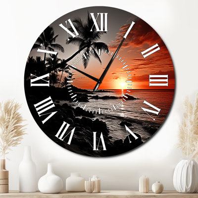 Horloge murale Hawaii Sunset Serenade I - Nautique et plage