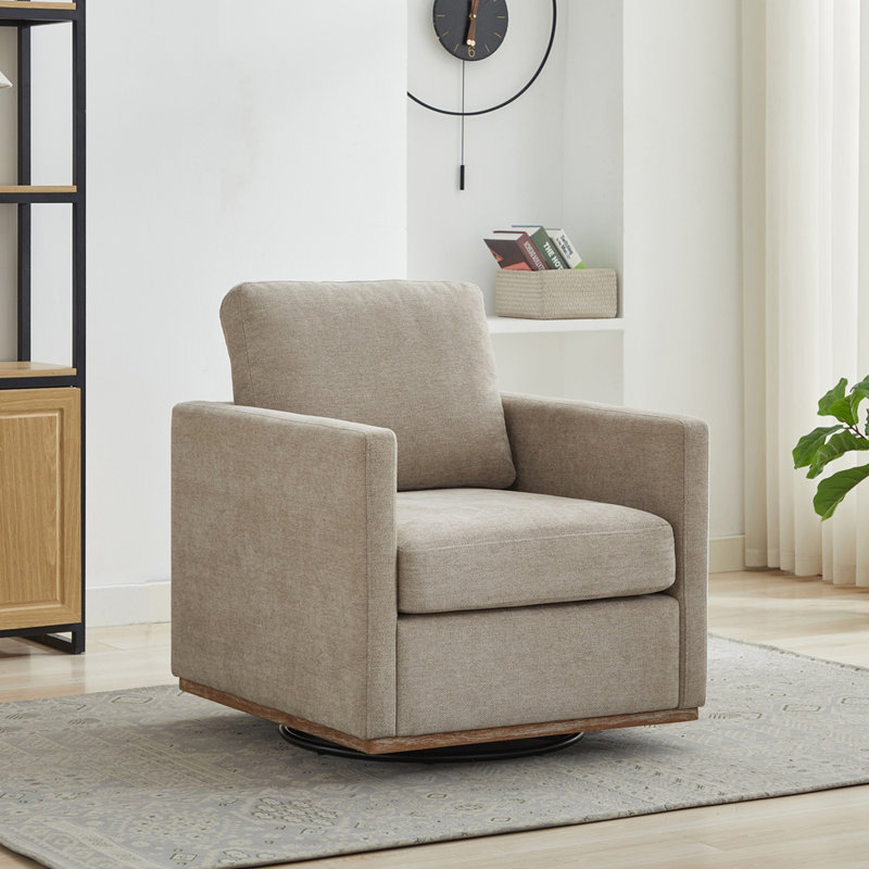 Fauteuil pivotant 360 °, Chenille+Taupe