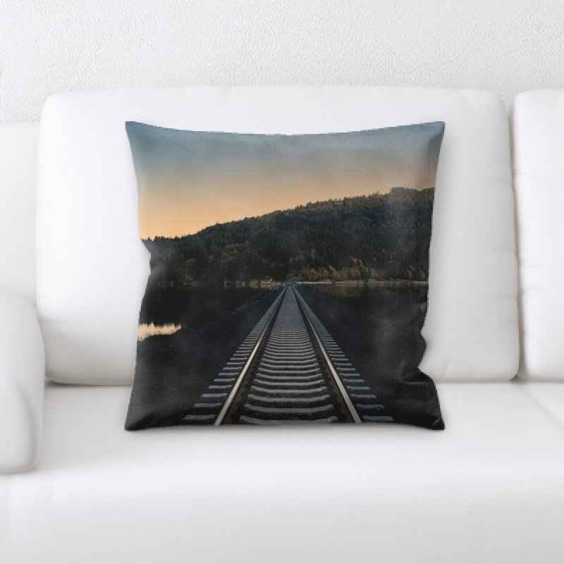 Train Microsuede Reversible Throw Pillow