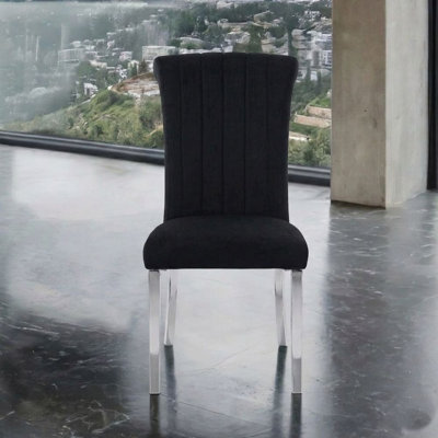 Ensemble de 2 chaises d'appoint en tissu noir Beticat
