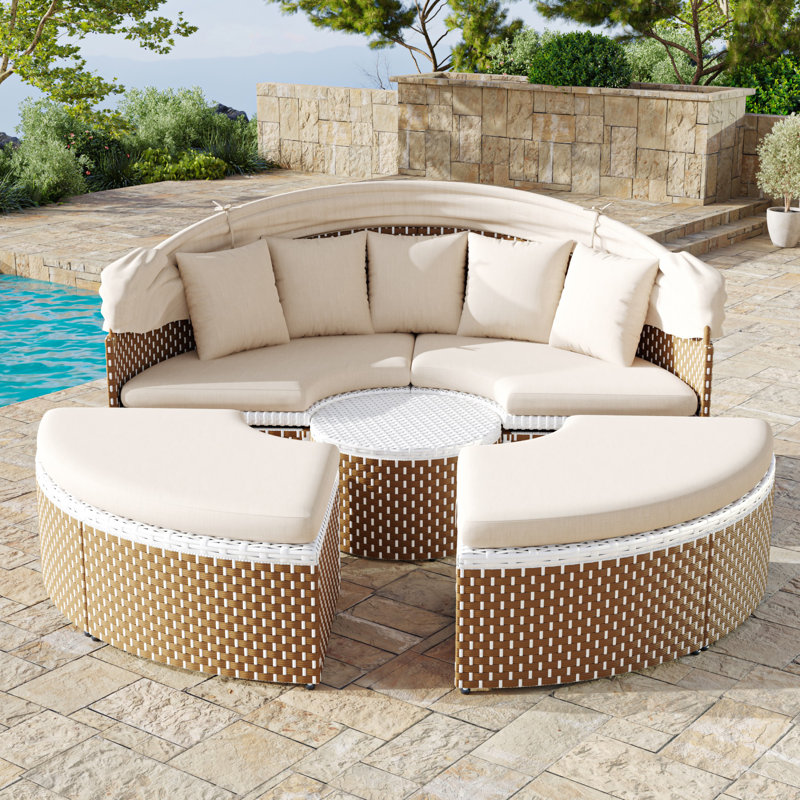 170cm Wide Curved Iron Patio Daybed