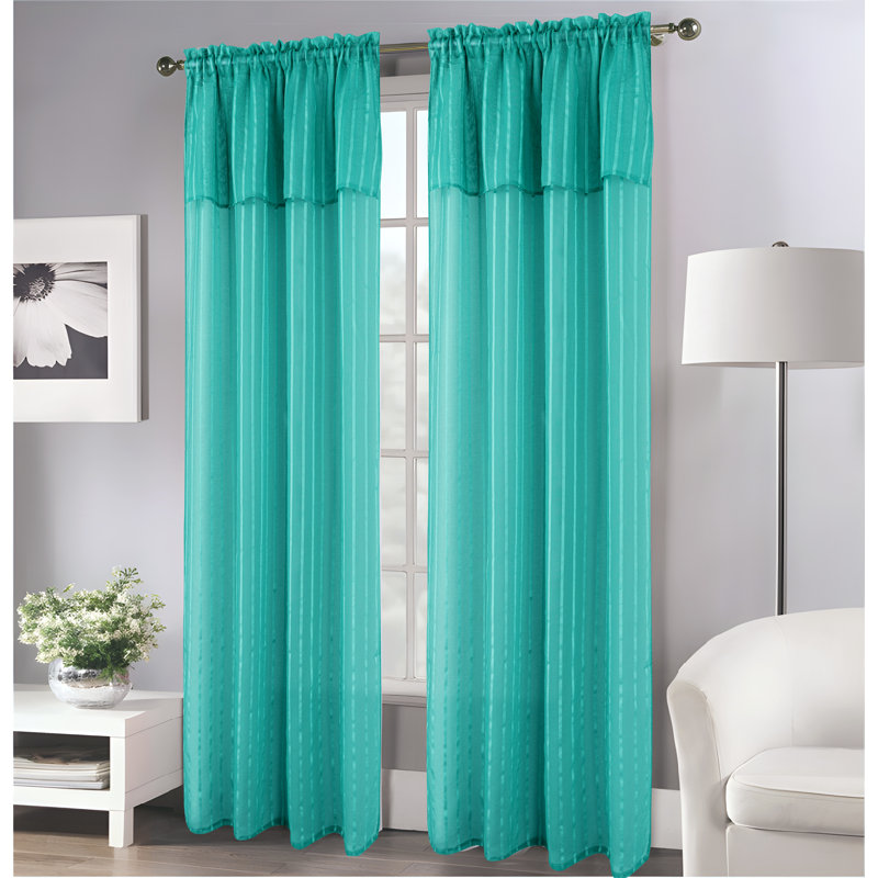 Panneau de rideau transparent avec passe-tringle Cangelosi, Teal