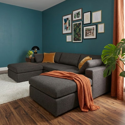 Canapé modulaire en forme de U de Fer avec repose-pieds simple configurable Fergus