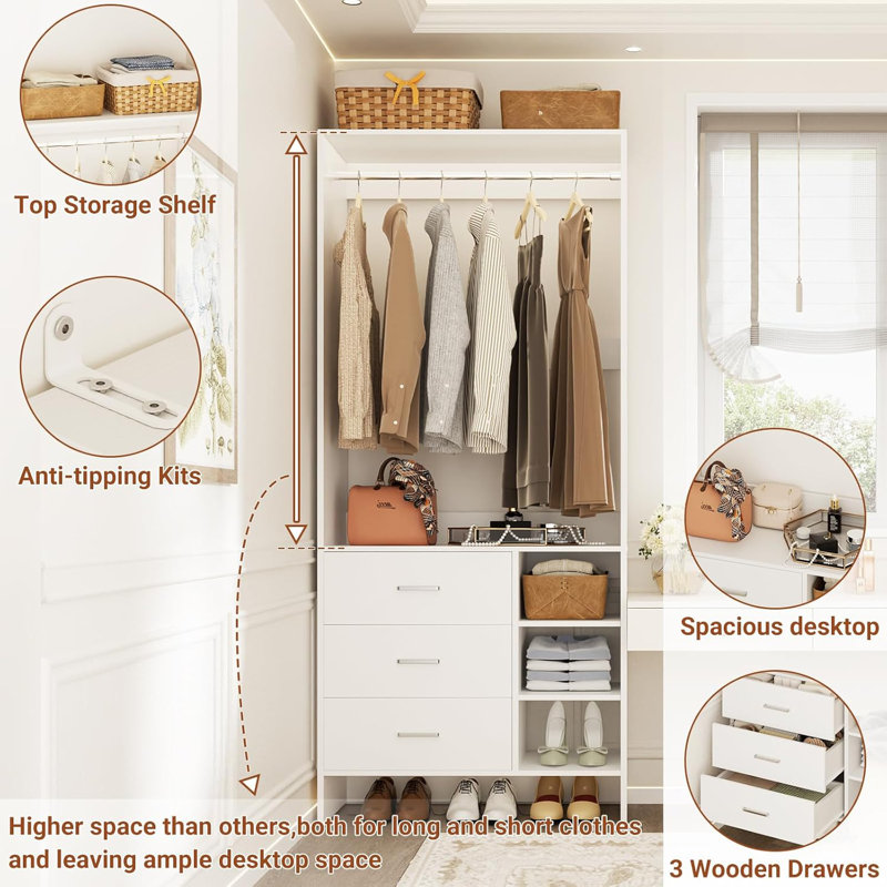 29.5 '' W Closet System with Drawers, White