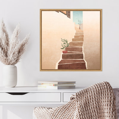 Morocco Stairs by Emel Tunaboylu Framed Canvas Wall Art Print