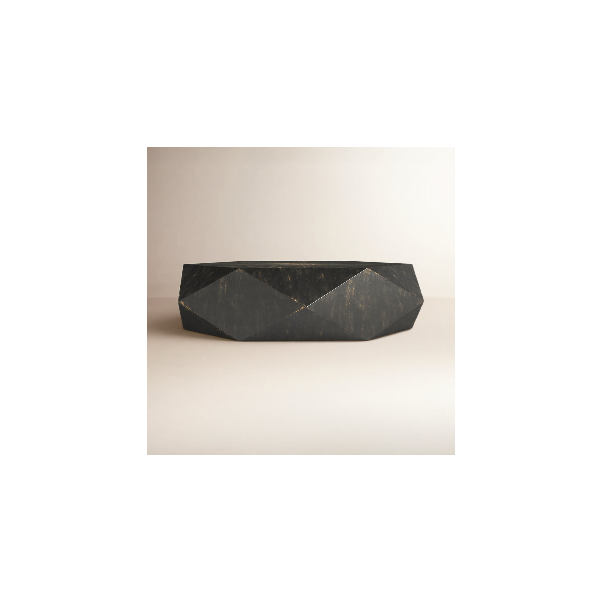 Brisbane Single Coffee Table, Worn Black, 14" H x 50" L x 50" W