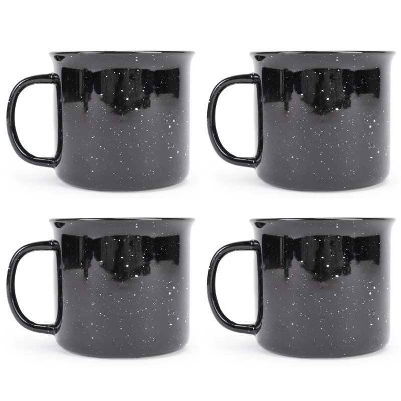 Ensemble de 4 tasses en céramique Camper, Noir/gris