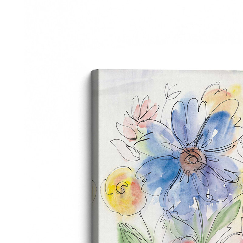 Bright Aquarelle Flowers by Silvia Vassileva Art Print, 12 W x 8 H, Does Not Apply, Unframed Canvas