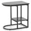 Table de bout compacte à 2 niveaux avec rangement en C pour petits espaces-1922968460