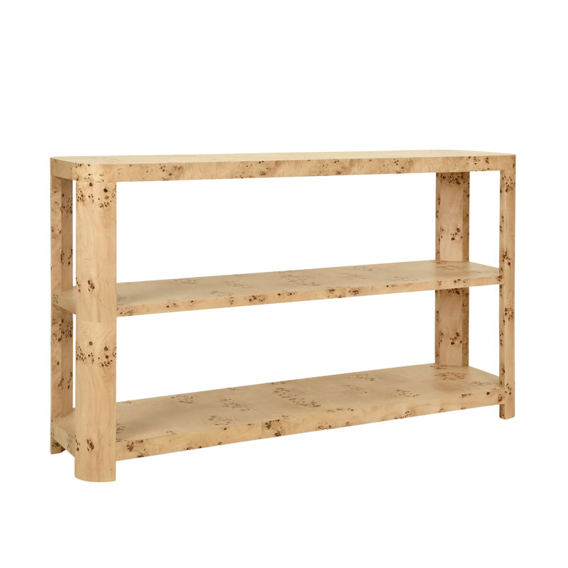 54'' W Console Table, Burl Wood