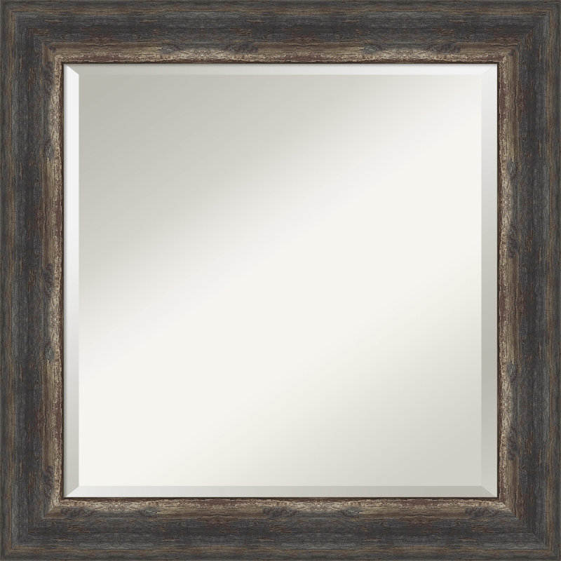 Miroir mural de salle de bain Roulston, Gris anthracite, 25 po x 25 po