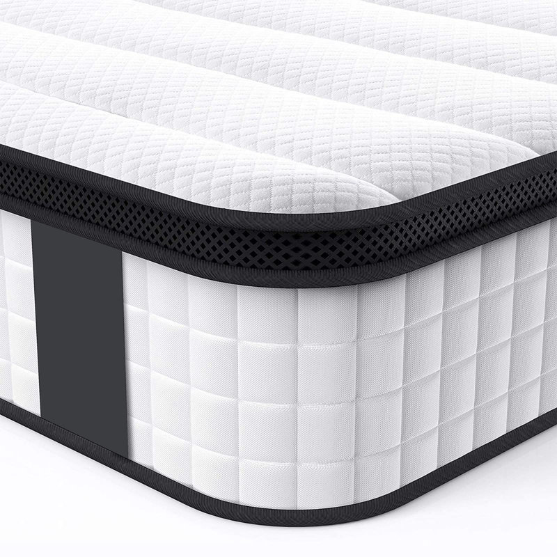 Matelas hybride moyen 10 po avec mousse viscoélastique rafraîchissante et matelas à ressorts ensachés dans une boîte, 10"