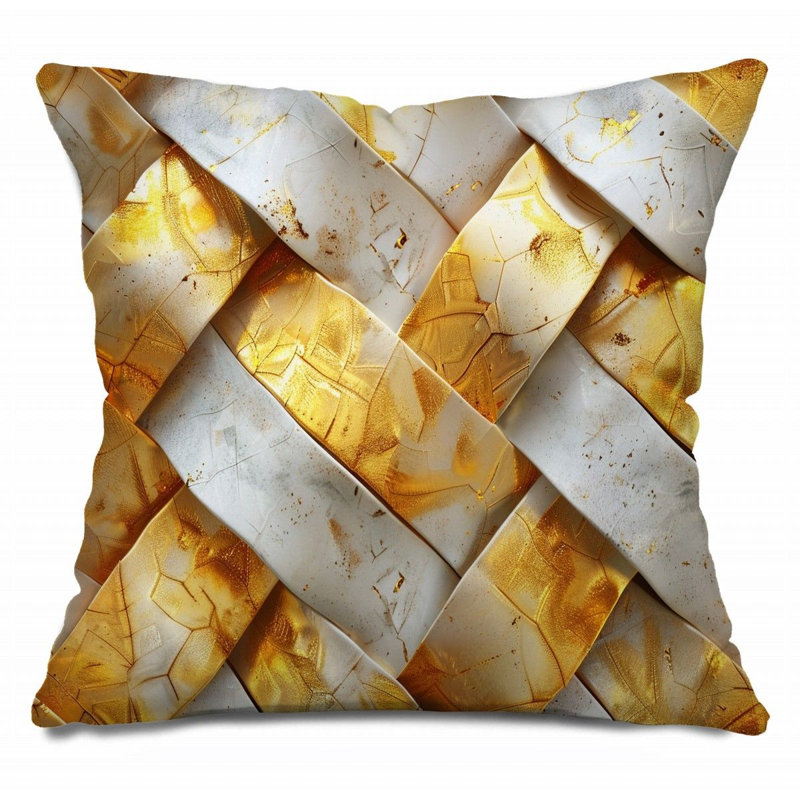 Coussin décoratif réversible en mélange de coton Shiny Tiles, H 16 po x l 16 po