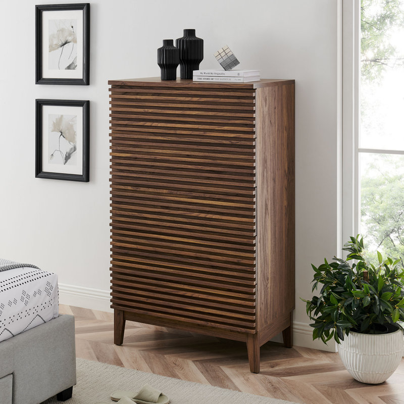 Commode 5 tiroirs Render en noyer