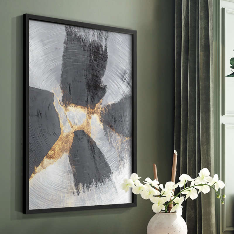 Abstract CCCLXXVIII Framed Print - Ready To Hang - Made in USA, Black, 10" H x 8" W