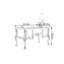 Bureau noir rétro de style français sculpté-403561037