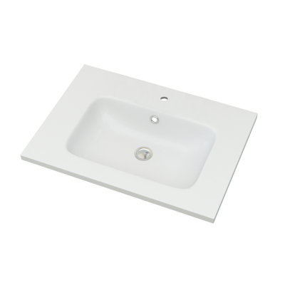 Lavabo de salle de bain rectangulaire encastré avec trop-plein Swiftsure