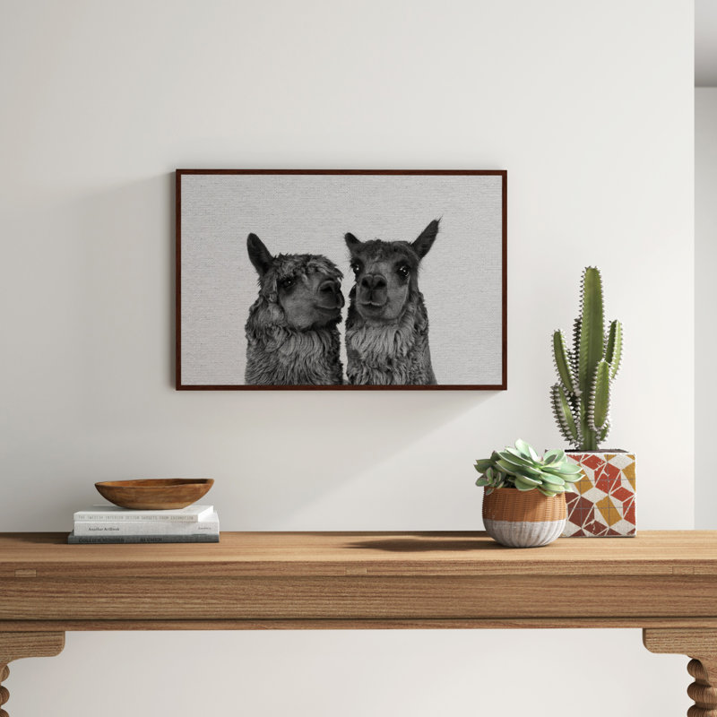 «Llama Couple», reproduction sur toile encadrée, H 12 po x l 18 po