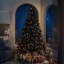 Arbre de Noël artificiel noir pré-éclairé-390055367