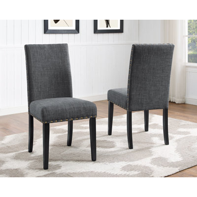 Ensemble de 2 chaises en tissu Carwile avec garniture cloutée