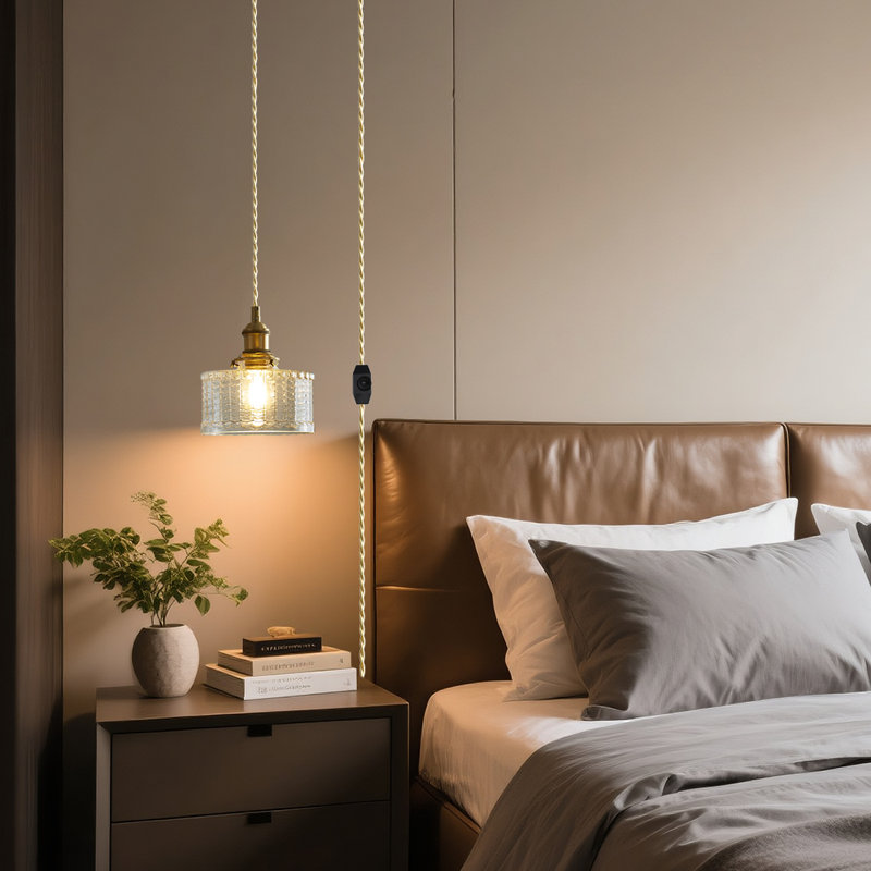 Luminaire suspendu en laiton 1 lumière