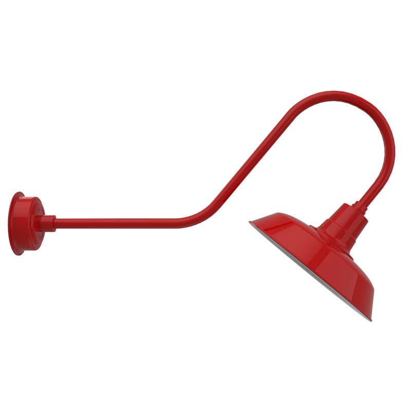 Luminaire de grange d’extérieur à del Haleigh, H 12 po x l 16 po x P 36 po, Rouge cerise