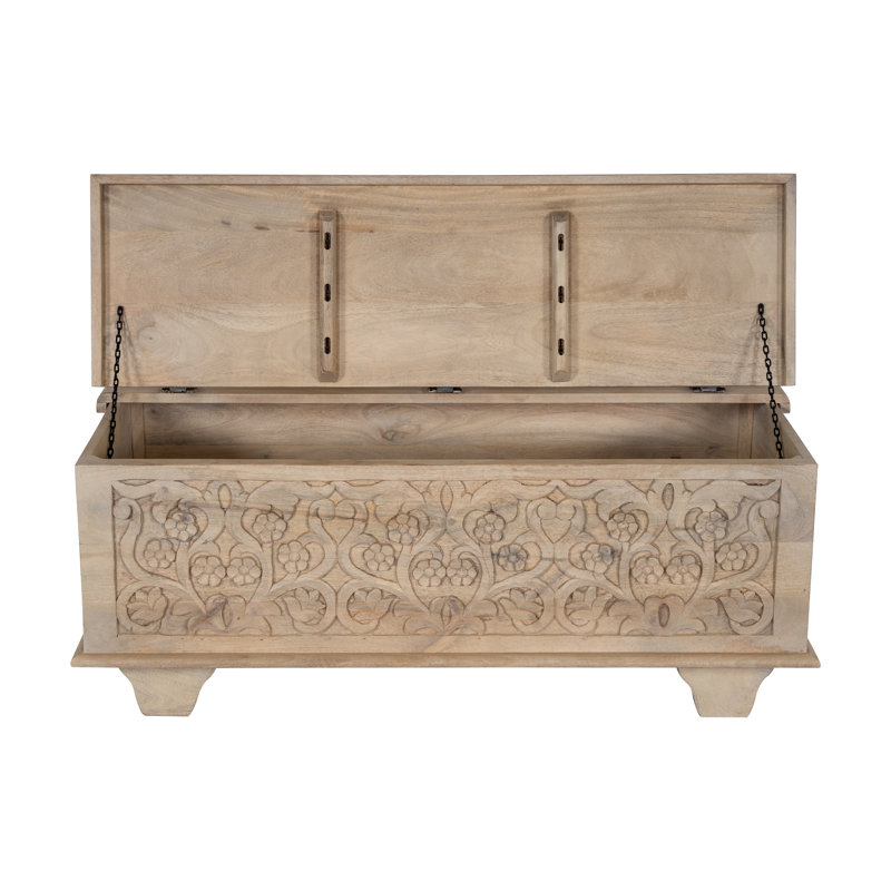 Kahle Solid Wood Accent Trunk, Light Brown