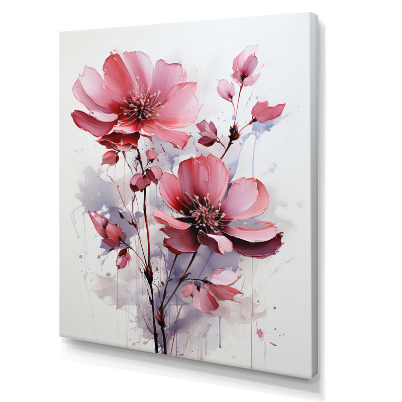«Knebel Pink Minimalisme Simplicity in Bloom III», reproduction sur toile, H 32 po x l 16 po x P 1 po, Toile tendue