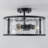 3-Light Hammered Glass Drum Semi Flush Mount