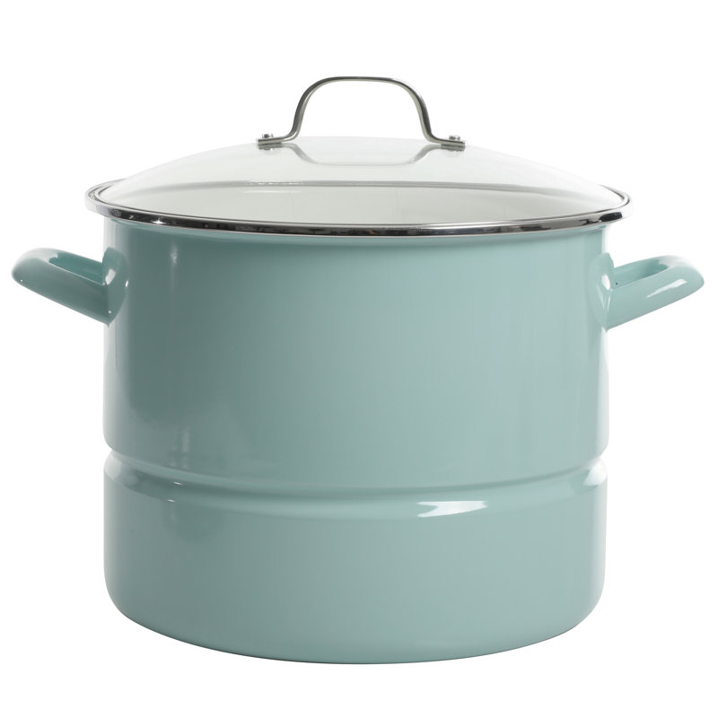 Kenmore 16 pte Marmite à vapeur en acier inoxydable avec couvercle, Bleu