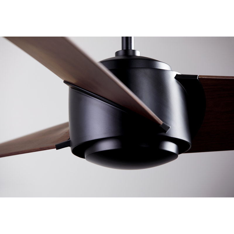 Ambit Downrod Ceiling Fan, Mahogany, Matte Black, Handheld Remote Control