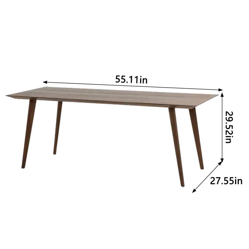 Medwin Ash Solid Wood Dining Table, 27.55" W x 55.11" L