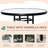 4 Piece Outdoor Patio Table - Folding Chairs, Adjustable Umbrella, Wave Textured Glass Table. Black. Frame. For Poolside, Garden, Deck. To And Heat. Dine Comfortably Dining Aggregation Pieces. 2