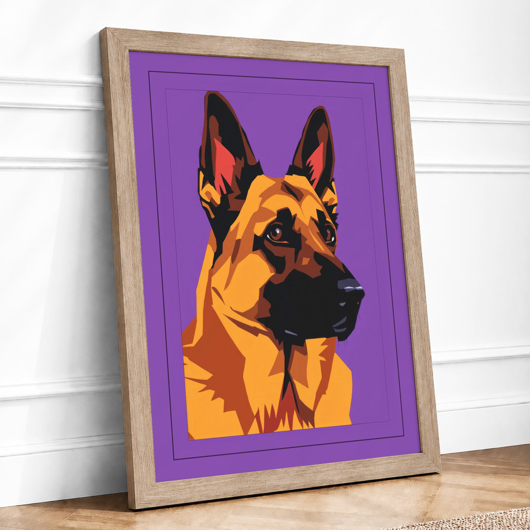 Bold German Shepherd Pop Art - Framed Print