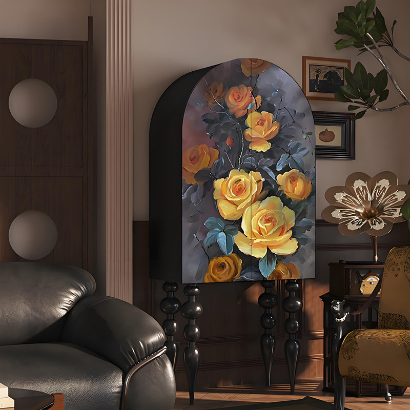 Armoire de rangement murale en bois massif, Noir
