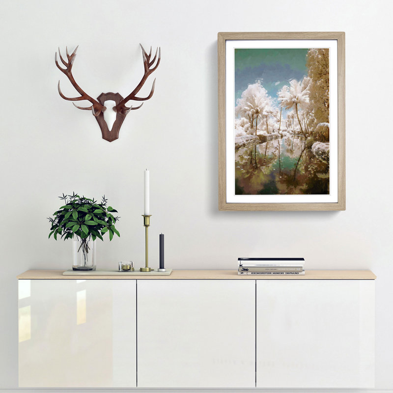 Tree View in Kerala India in Abstract - Framed Print, Oak, 76cm H x 50cm W x 2cm D
