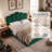 Modern Palm-Shaped Upholstered Bed with Lift Up Storage, Queen, Green Velvet-1602480140-1604685467